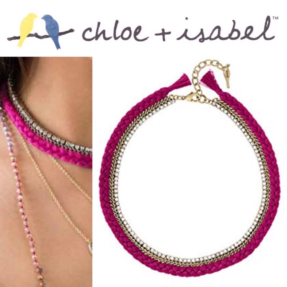 🆕 Braided Crystal Collar Neck PINK c+i N535PIAG - Picture 7 of 7
